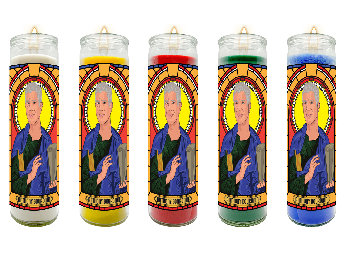 Anthony Bourdain Illustrated Prayer Candle