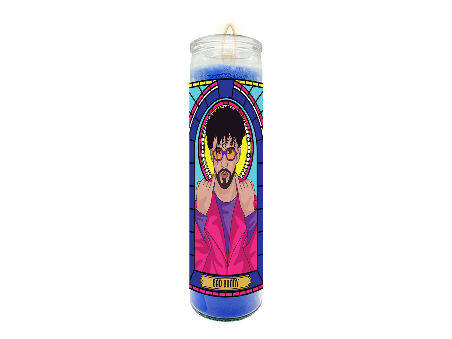 Bad Bunny Illustrated Prayer Candle