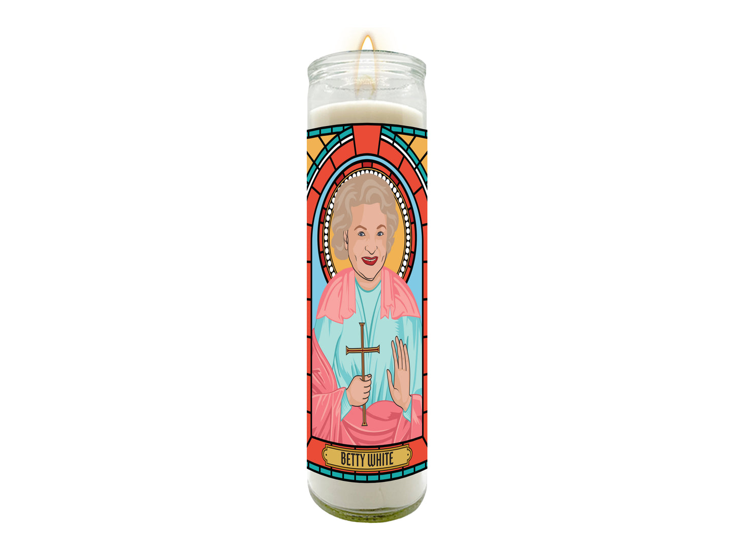 Betty White Illustrated Prayer Candle