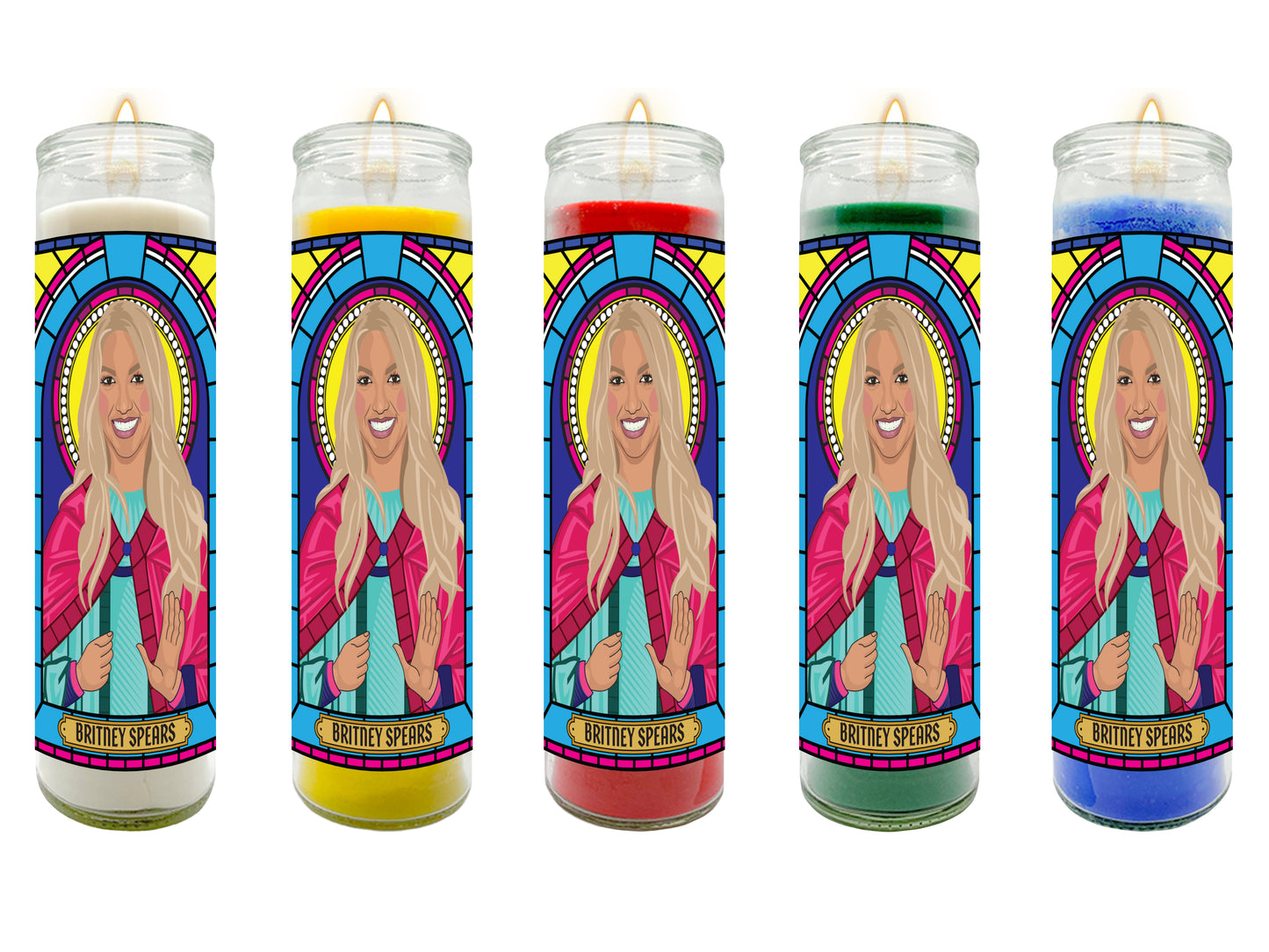 Britney Spears Illustrated Prayer Candle