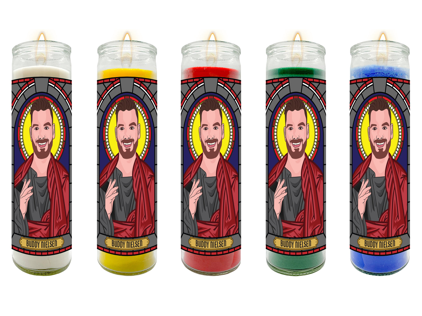 Buddy Nielsen Senses Fail Illustrated Prayer Candle