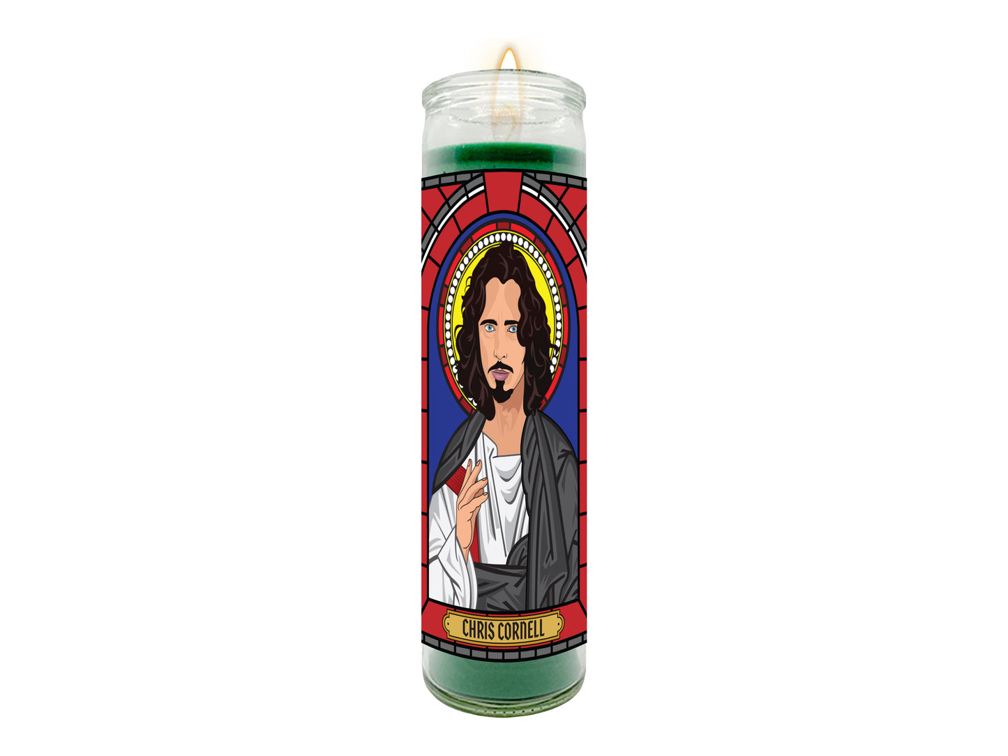 Chris Cornell Soundgarden Audioslave Temple of the Dog Illustrated Prayer Candle