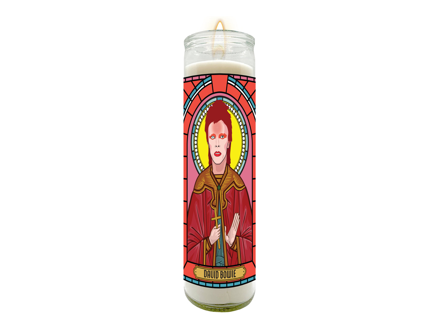 David Bowie Illustrated Prayer Candle