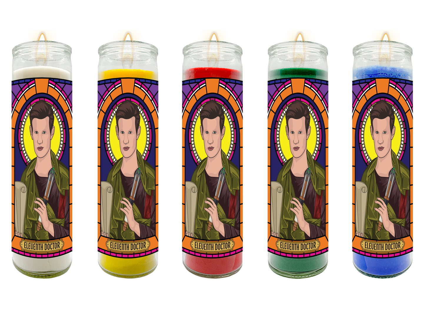 The Doctor Illustrated Prayer Candle Set