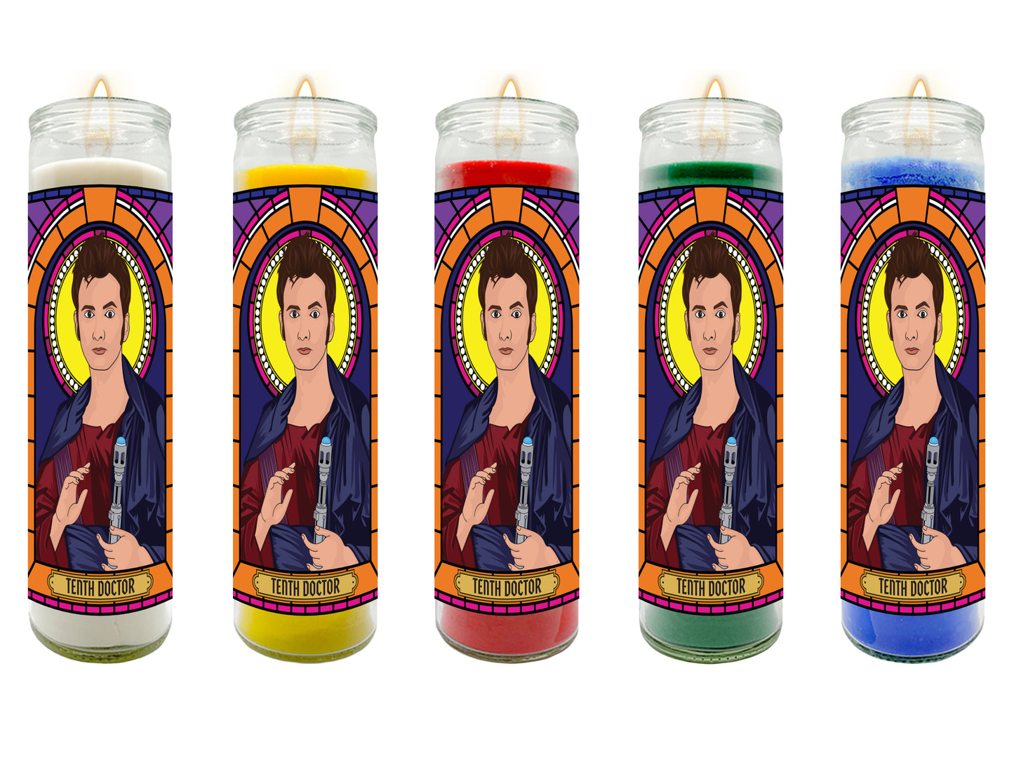 The Doctor Illustrated Prayer Candle Set