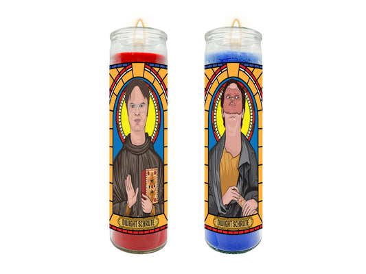 Dwight Schrute Illustrated Prayer Candle