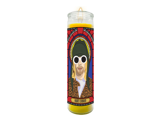 Kurt Cobain Illustrated Prayer Candle