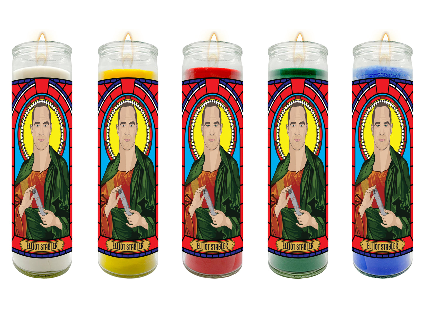 Law and Order SVU Elliot and Olivia Illustrated Prayer Candle Set