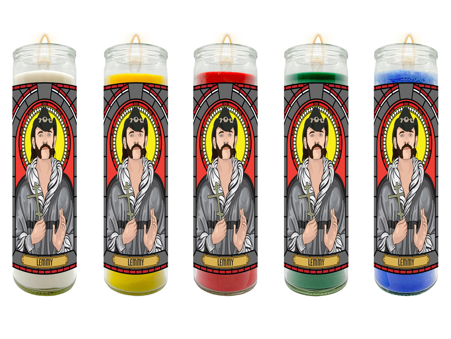 Lemmy Kilmister Illustrated Prayer Candle