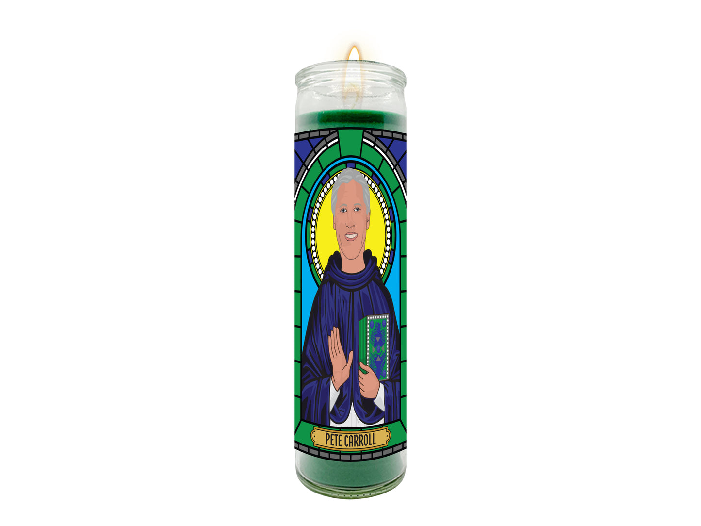 Pete Carroll Illustrated Prayer Candle