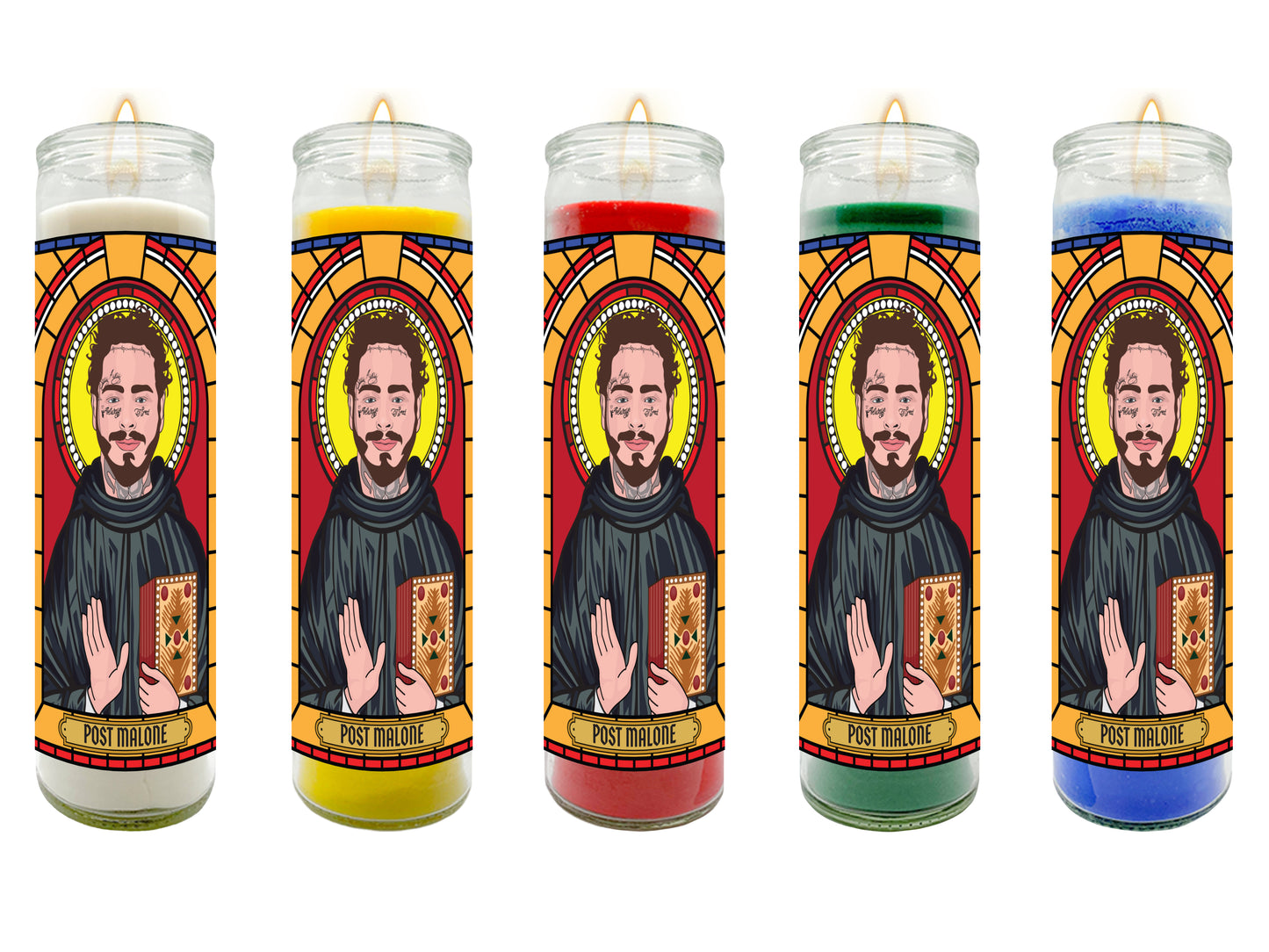 Post Malone Illustrated Prayer Candle