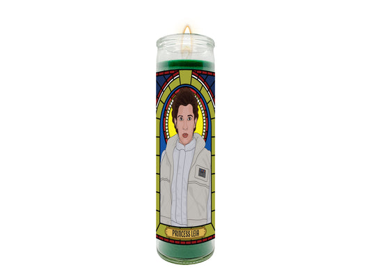 Princess Leia Carrie Fisher Illustrated Prayer Candle