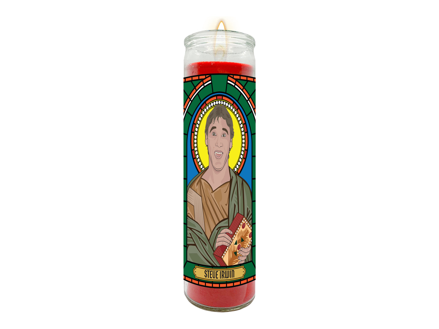 Steve Irwin Illustrated Prayer Candle
