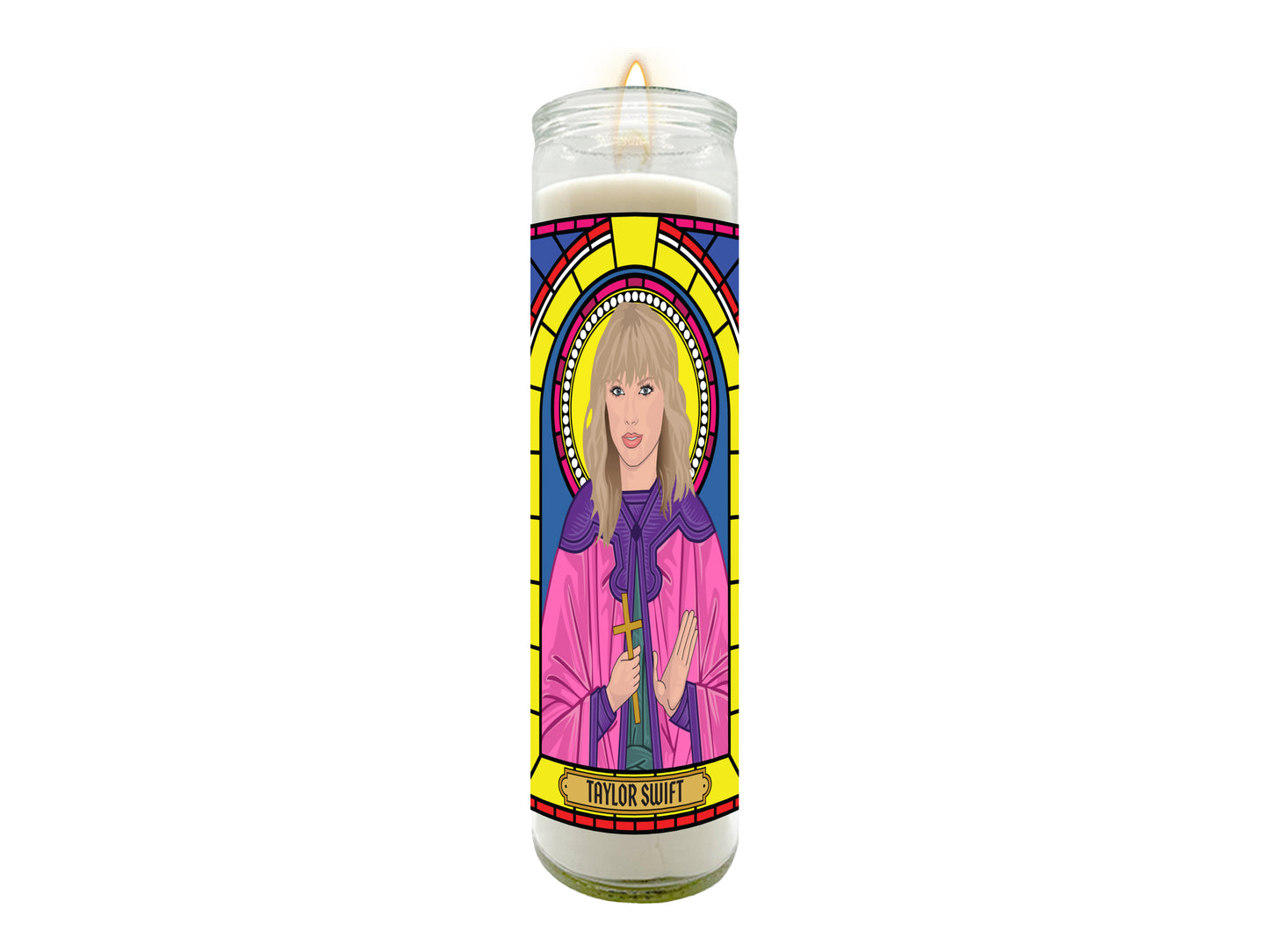 Taylor Swift Illustrated Prayer Candle
