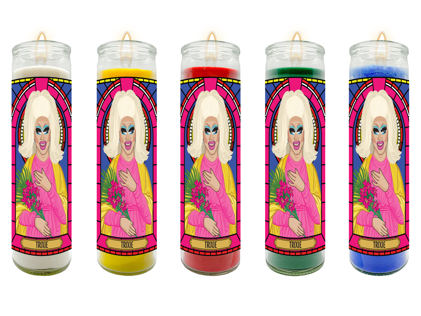 Trixie Mattel Illustrated Prayer Candle