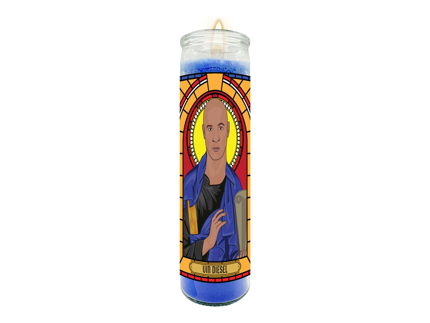 Vin Diesel Illustrated Prayer Candle